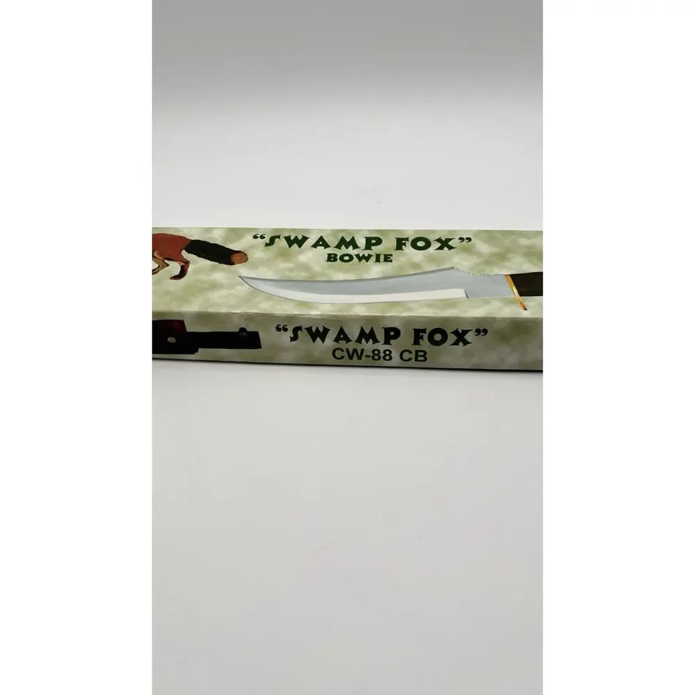 Swamp Fox 15.5” Bowie Knife Wood Handle NIB W/sheath VG Condition. Cool Look.